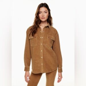 ARITZIA | Denim Forum The Nina Corduroy Western Shirt in Black 2